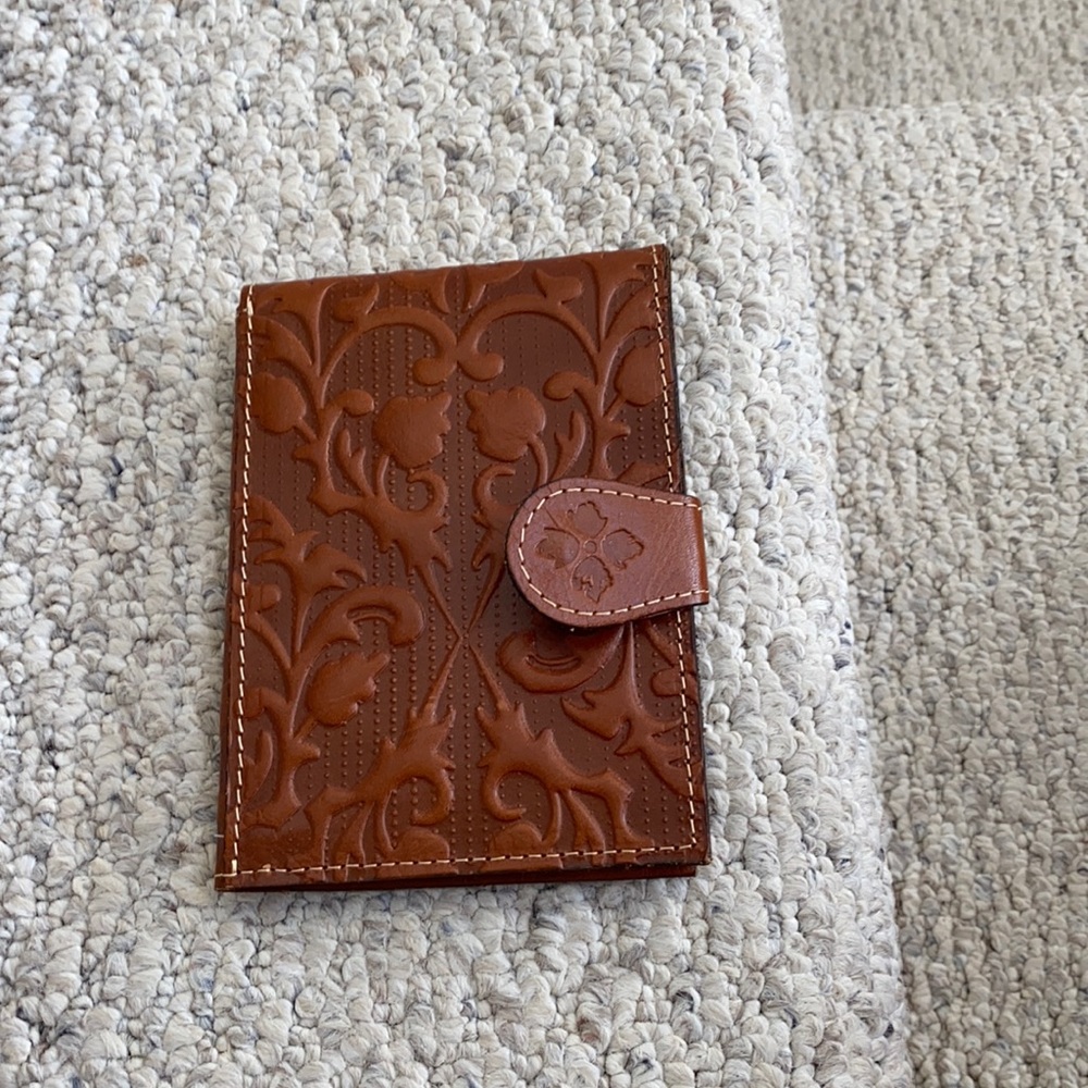 Patricia Nash Embossed Brown Leather Card Wallet